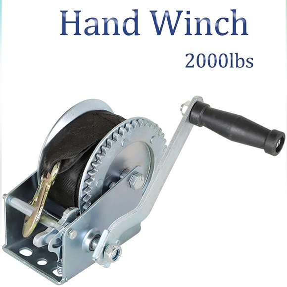 findmall Heavy Duty Hand Winch 2000lbs Hand Crank Strap Gear with 6m - Picture 6 of 6
